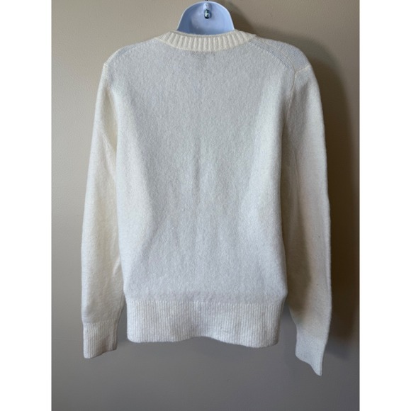 J Crew Women's Ivory LOL Varsity Patch Crew Neck Pullover‎ Sweater Small Cute - Picture 6 of 7